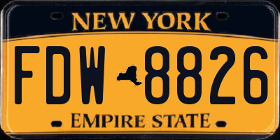 NY license plate FDW8826