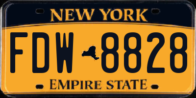 NY license plate FDW8828