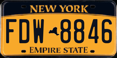 NY license plate FDW8846