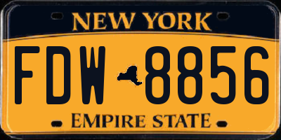 NY license plate FDW8856