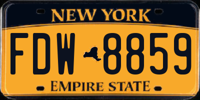 NY license plate FDW8859