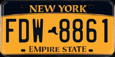 NY license plate FDW8861
