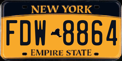 NY license plate FDW8864