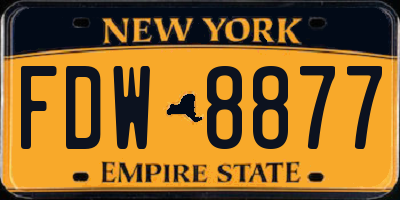 NY license plate FDW8877