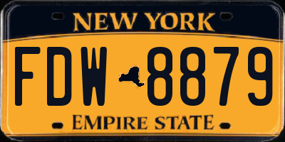 NY license plate FDW8879