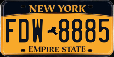 NY license plate FDW8885