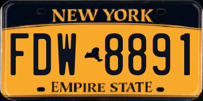 NY license plate FDW8891