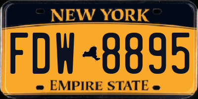 NY license plate FDW8895
