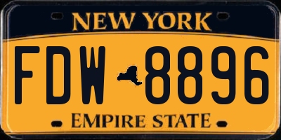 NY license plate FDW8896