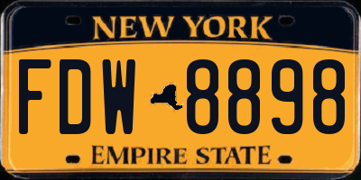 NY license plate FDW8898