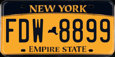 NY license plate FDW8899