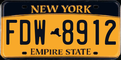 NY license plate FDW8912