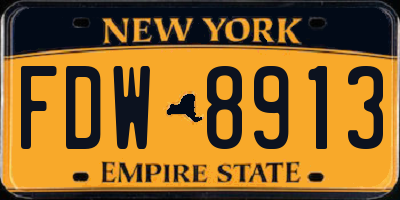 NY license plate FDW8913