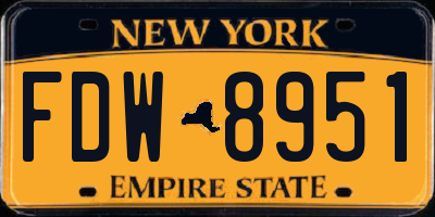 NY license plate FDW8951