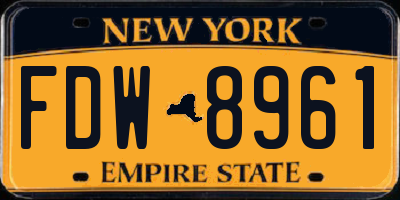 NY license plate FDW8961
