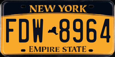 NY license plate FDW8964