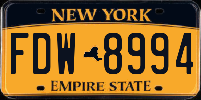 NY license plate FDW8994