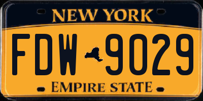 NY license plate FDW9029