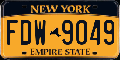 NY license plate FDW9049