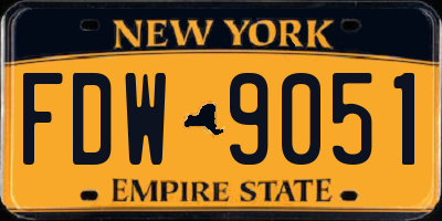 NY license plate FDW9051