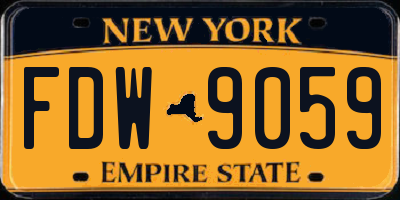 NY license plate FDW9059