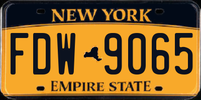 NY license plate FDW9065