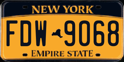 NY license plate FDW9068