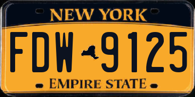 NY license plate FDW9125