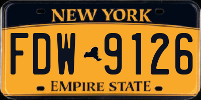 NY license plate FDW9126