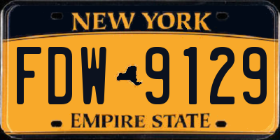 NY license plate FDW9129