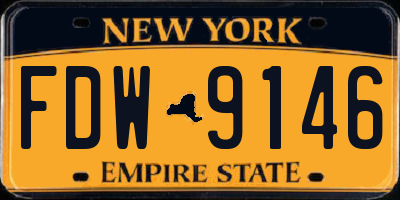 NY license plate FDW9146