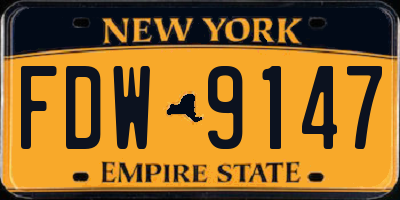 NY license plate FDW9147