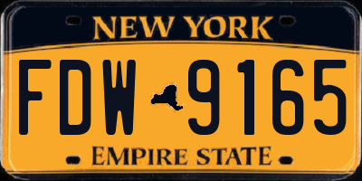 NY license plate FDW9165