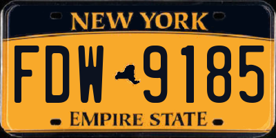 NY license plate FDW9185
