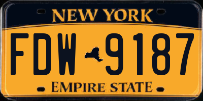 NY license plate FDW9187