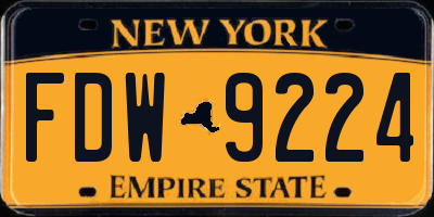 NY license plate FDW9224