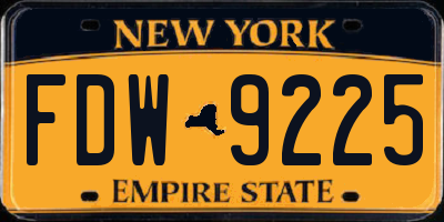 NY license plate FDW9225