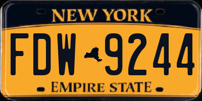 NY license plate FDW9244