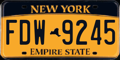 NY license plate FDW9245