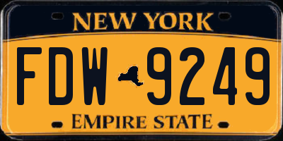 NY license plate FDW9249