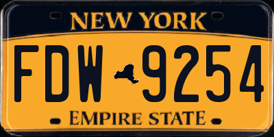 NY license plate FDW9254