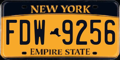 NY license plate FDW9256