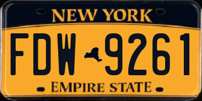 NY license plate FDW9261