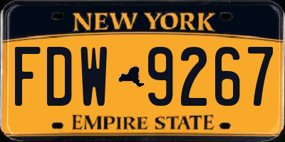 NY license plate FDW9267