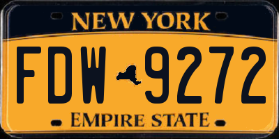 NY license plate FDW9272