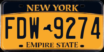 NY license plate FDW9274