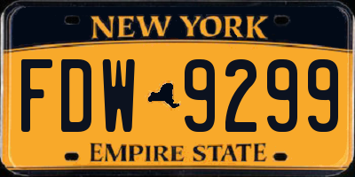 NY license plate FDW9299