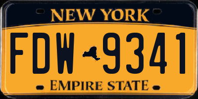 NY license plate FDW9341