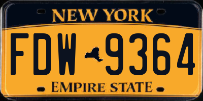 NY license plate FDW9364