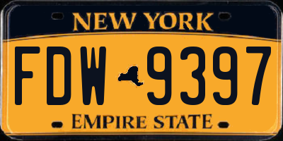 NY license plate FDW9397